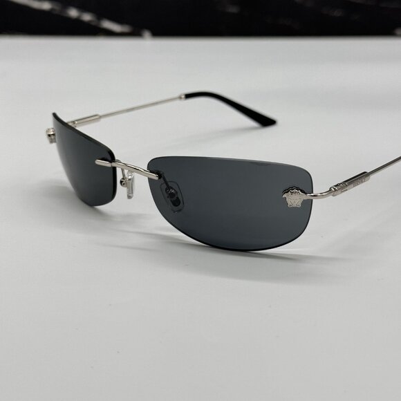 NEW MOD 2279 1000/87 VERSACE SUNGLASSES VE2279 100087 SILVER VE2279 1000/87 - Picture 4 of 11